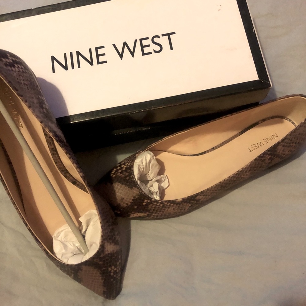 Nine West Snake Print Flat, Leather Flat